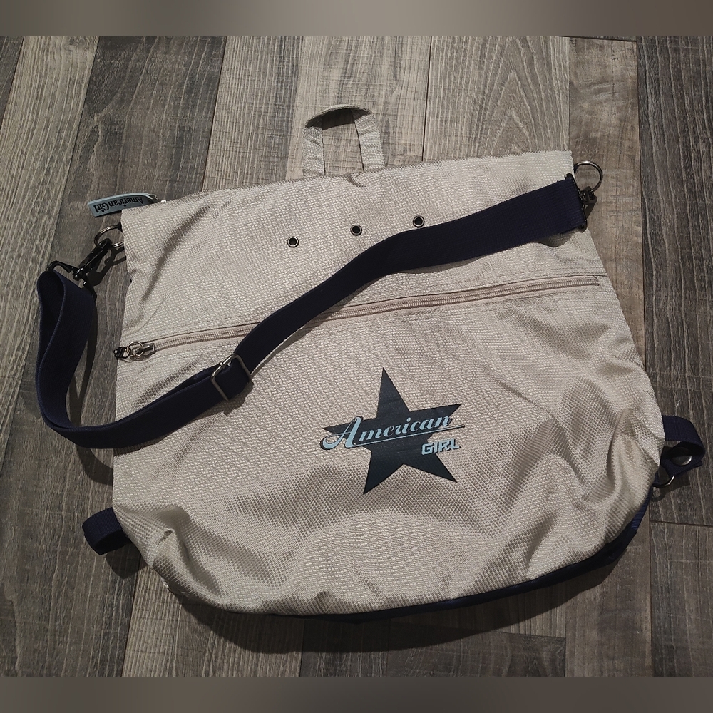 American Girl Purple and Silver Reversible Backpack